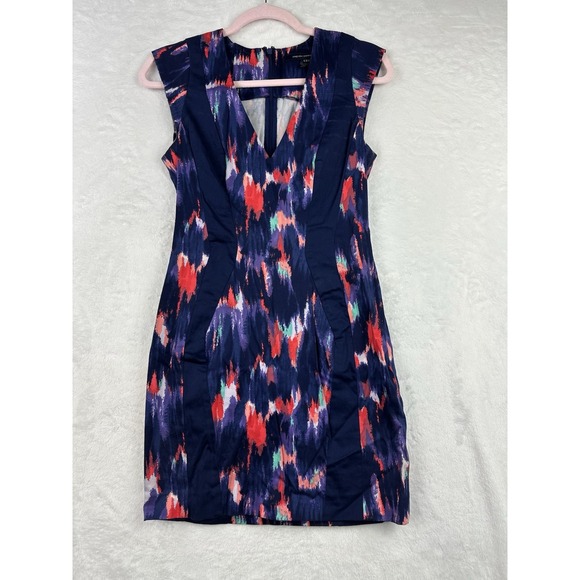 French Connection Dresses & Skirts - French Connection Womens Navy Blue Sleeveless Above The Knee Sheath Dress 6